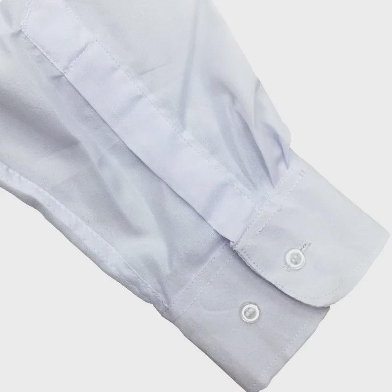 Men's Loose Long-Sleeve White Mourning Shirt for Performances