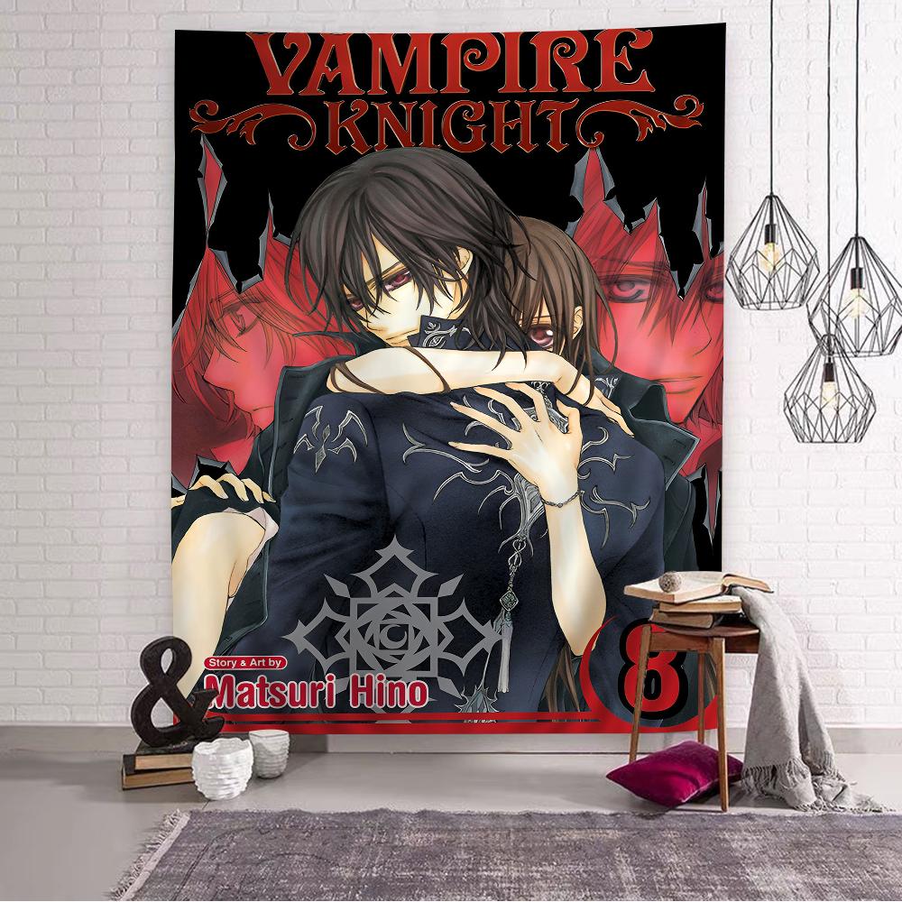 Vampire Knight Manga Cover Wall Tapestry  Gothic Vampire Romance  Shoujo Stylish Room Decor for Vampire  Romance Anime Fans