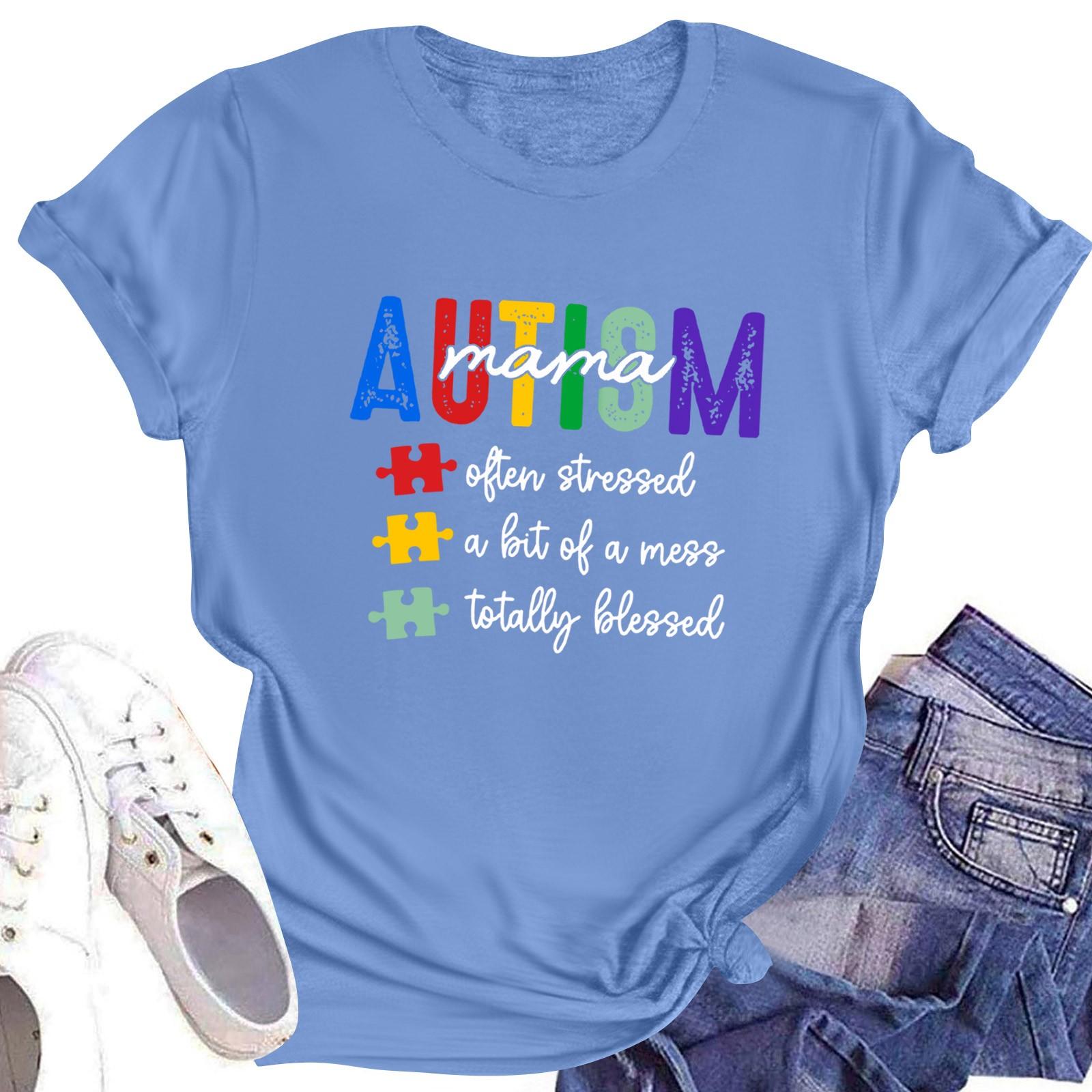 

Жіноча повсякденна повсякденна футболка з круглим вирізом і короткими рукавами з принтом M