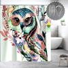 Rideau de douche Hibou Lunaire Forêt Enchantée Oiseau Fleur Papillon Fantaisie Fée Arbre Lanternes Ciel Nocturne Décoration Salle de Bain Ensembles