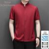 Men's Ice Silk Chinese Style Tang Suit Short Sleeve Shirt