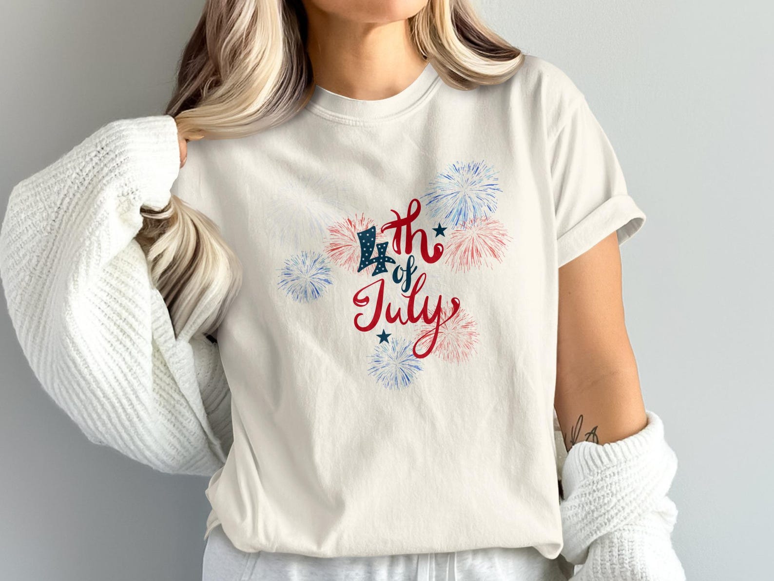 4th of July T-Shirt Patriotic Independence Day top American Flag Fireworks Tee USA 3XL