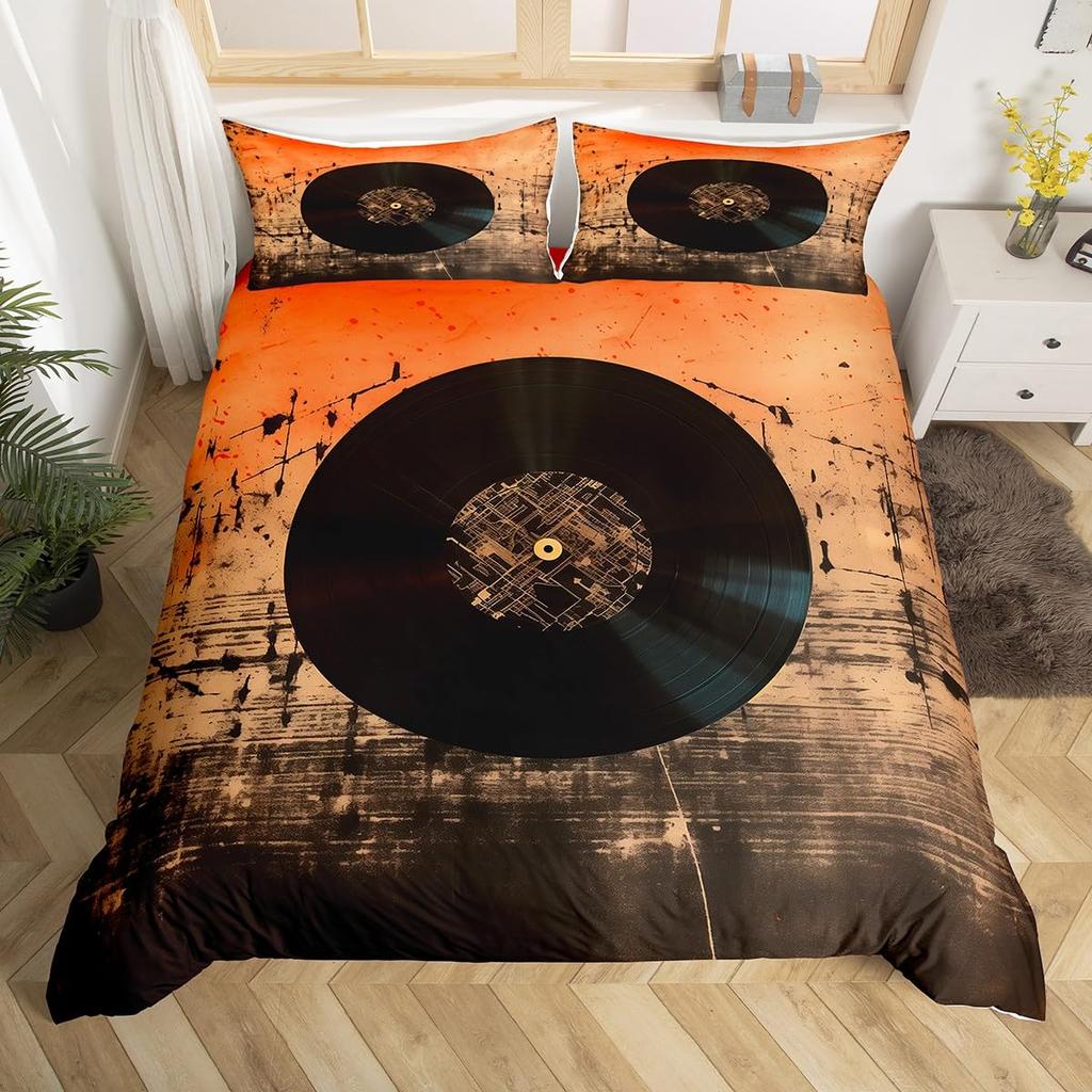 Record Duvet Cover Sets For Kids Teens Twin Lightweight Down Quilt Covers Bedroom Decor 2 Pillowcases 1 Duvet Cover No Comforter