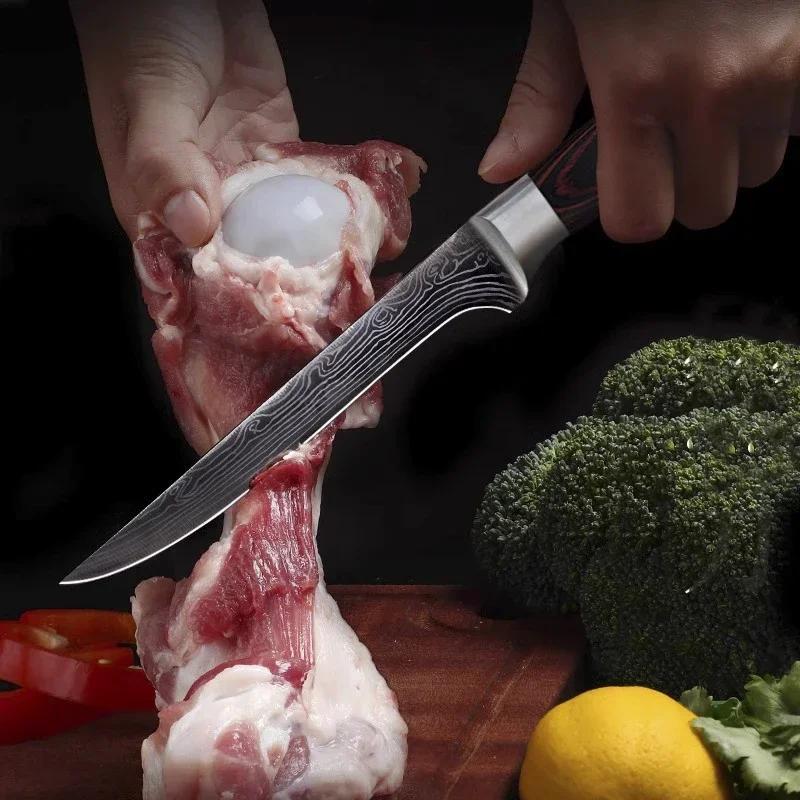 High-grade Sharp Boning Knife Pig Cattle Sheep Meat Separation Carving Knife Wooden Handle Professional Kitchen Knife,kitchen