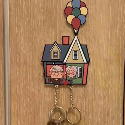 Cute Couple Key Holder Wall Prevent Loss Key Pendant Lover Key Chain Home Decor Refrigerator Sticker Storage Decor For Girl Gift