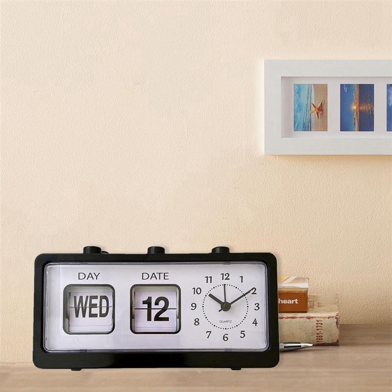 Mechanical Alarm Clock Novelty Flip Clock Desktop Digital Clock With Calendar Clock Home Decor Retro Decor