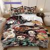 Demon Slayer Duvet Cover | King, Queen, Full, Twin, Anime Cartoon Bedding Set Gift LXRa8