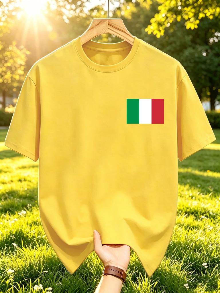 Italy Flag Prints Unisexs T Shirts Y2k Multicolor Casual Short Sleeve Hip Hop Summer Tshirt Cotton Oversized Unisex Clothing