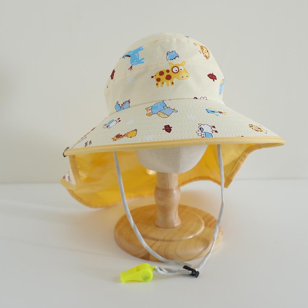 UV Protection Sun Cap Cartoon Print Beach Shawl Hat Summer Kids Bucket Hat
