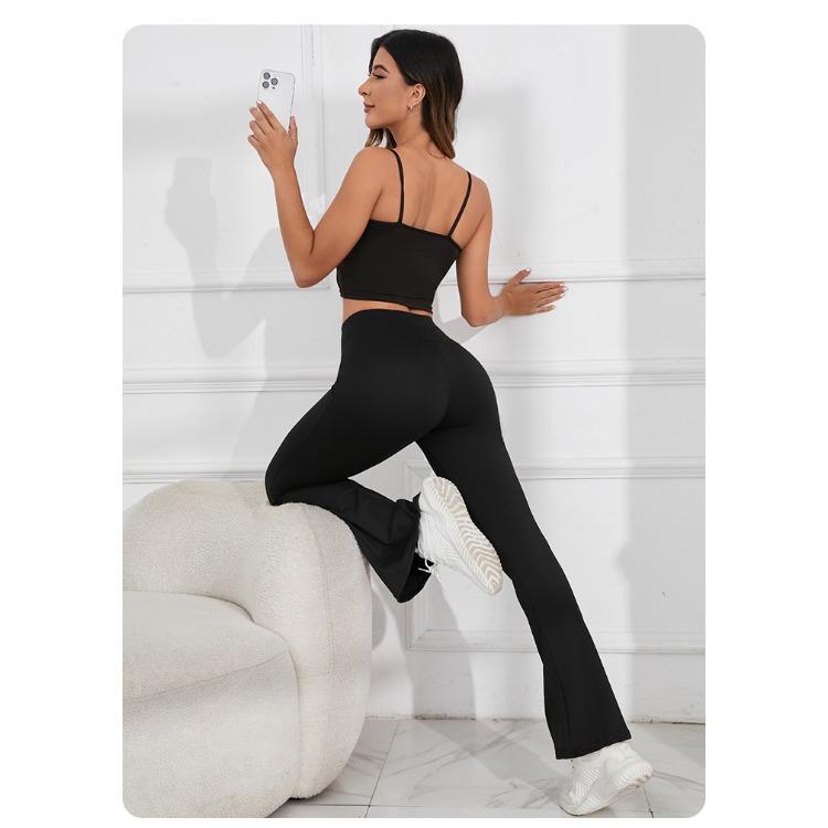 Yoga Bell-Bottom High-Waisted Butt-Lifting Leggings – Women’s Sports and Fitness Trousers with A Peach-Shaped Butt and Wide Legs