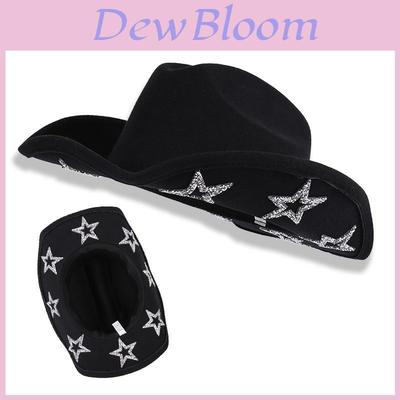 Jazz Hat With Water Drizzle Star Embellishments For Outdoor Sun Protection