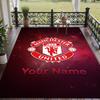 Custom Text Printed Rug Manchester United Non Slip Floor Carpet For Home Room Decor