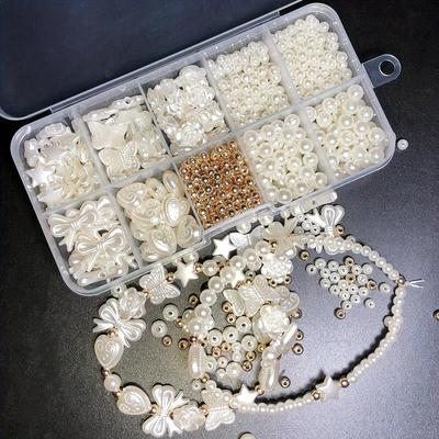 800 stuks Wit Gemengd Acryl Parel Gepolijst Losse Kralen Set Elegant voor DIY Sieraden Decoraties Handgemaakte Ambachtelijke Sieraden Maakbenodigdheden
