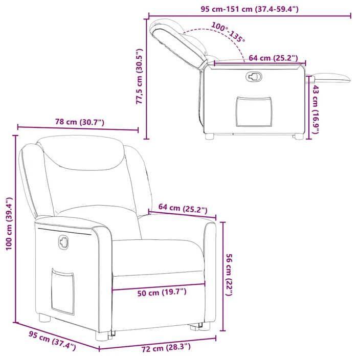 VidaXL Fauteuil inclinable marron foncé tissu 3303199