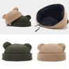 Unisex Warm Thickened Winter Beanie Cap with Lovely Bear Ear Fashionable Street Dancing Hat Skull Hat for Women Girl