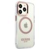 Guess Guhmp13Lhtrmp Iphone 13 Pro / 13 6,1 Różowy/Pink Twarde Etui Metalowa Konturka Magsafe