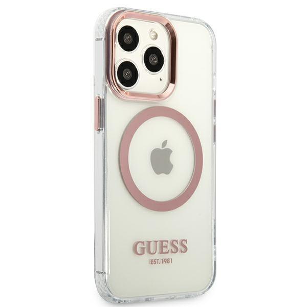 Guess Guhmp13Lhtrmp Iphone 13 Pro / 13 6,1 Różowy/Pink Hard Case Metal Outline Magsafe