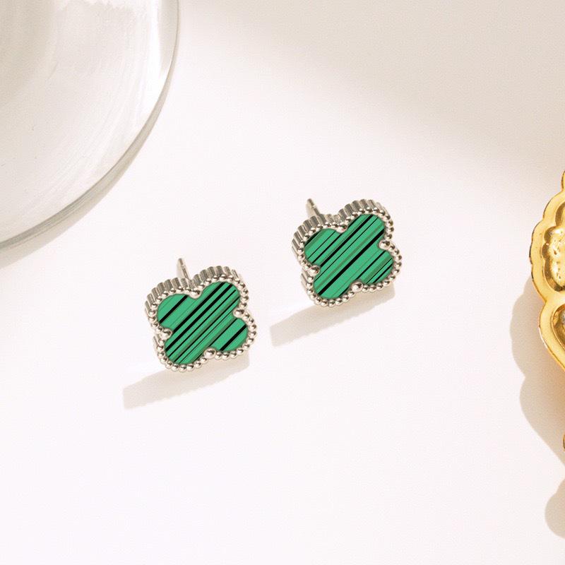 13mm Four-Leaf Clover Jewelry Set: Necklace, Bracelet, Earrings & Ring - Waterproof & Sweatproof 316 Stainless Steel