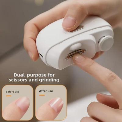 Elektrische Nagelschere mit Doppelfunktion: Multifunktionale Maniküre-Trimm- und Schleifmaschine mit Baby-Spritzschutzdesign
