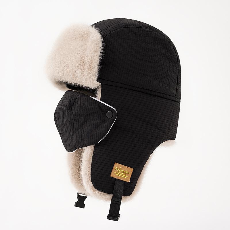 Thunderbolt Hat Men and Women Winter Padded Thickened Ear Protection Cap Cycling Outdoor Ski Ins Warm Cold Cotton Cap