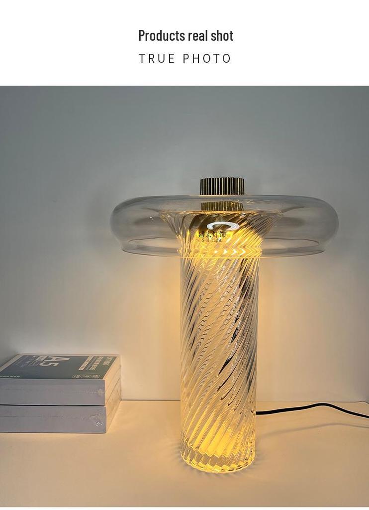 Nordic Modern Minimalist Glass Bedside Lamp for Designer Showrooms, Hotels & B&Bs