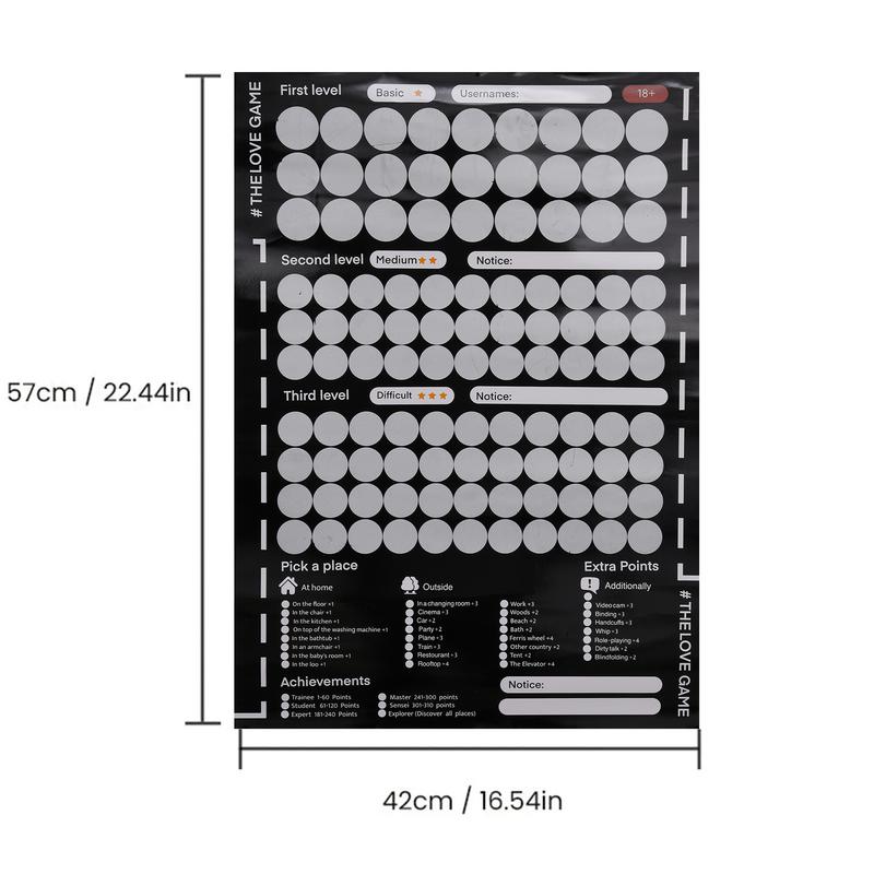 Rubbel-Tagebuch 100 Dinge, die Paare tun können Schlafenszeit-Kalender-Poster Rubbel-Bucket-List Rubbel-Poster