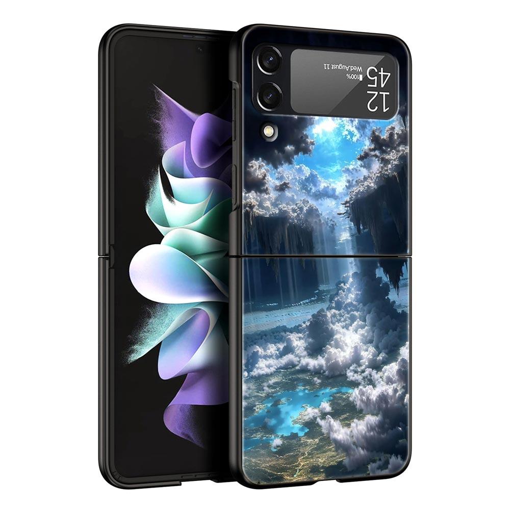 Starry Sky Universe Fashion Phone Case For Samsung Galaxy Z Flip3 Flip4 Flip5 Case Shell For Z Flip 3 4 5 6 7 Hard Folding Cover
