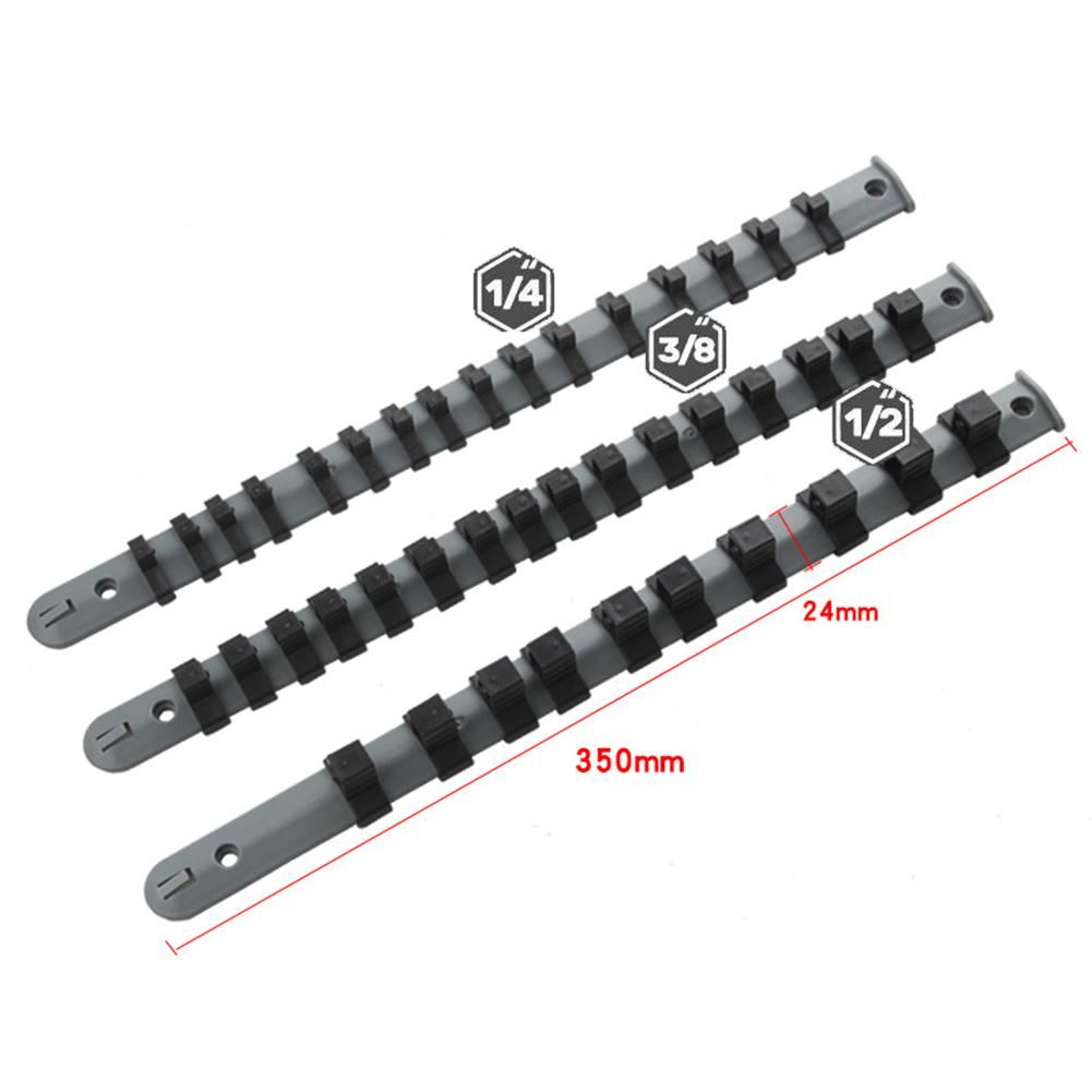1/3pcs Socket Rack Holder Socket Storage Rack Socket Organizer Tray 350mm Socket Rail 1/4 3/8 1/2in For Storing Loose Socket