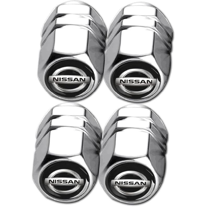 4PCS Tire Valve Stem Caps for Nissan Altima Rogue Murano Frontier Kicks Juke Versa Sentra Pathfinder, Leak-Proof Tire Air Caps Dust Proof for