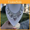 Vintage-inspirierte Silber-Herz-Anhänger-Halskette mit einzigartigem geometrischem Design für Damen