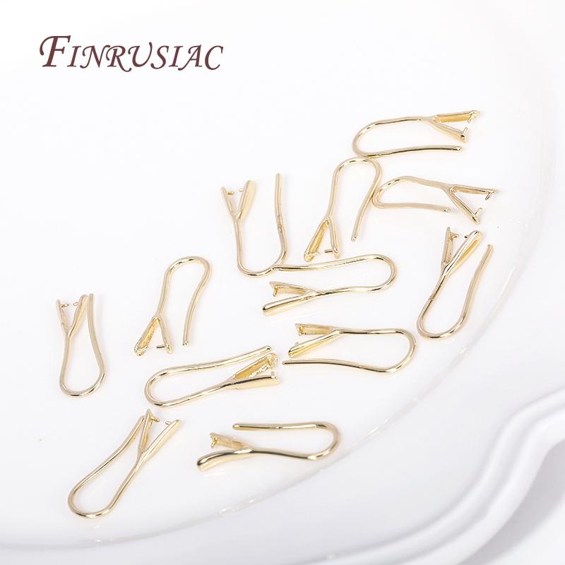 Trendy 18K Gold Plated Earring Hooks Ear Wire with Pinch Mounting DIY Crystal Earrings Making Supplies