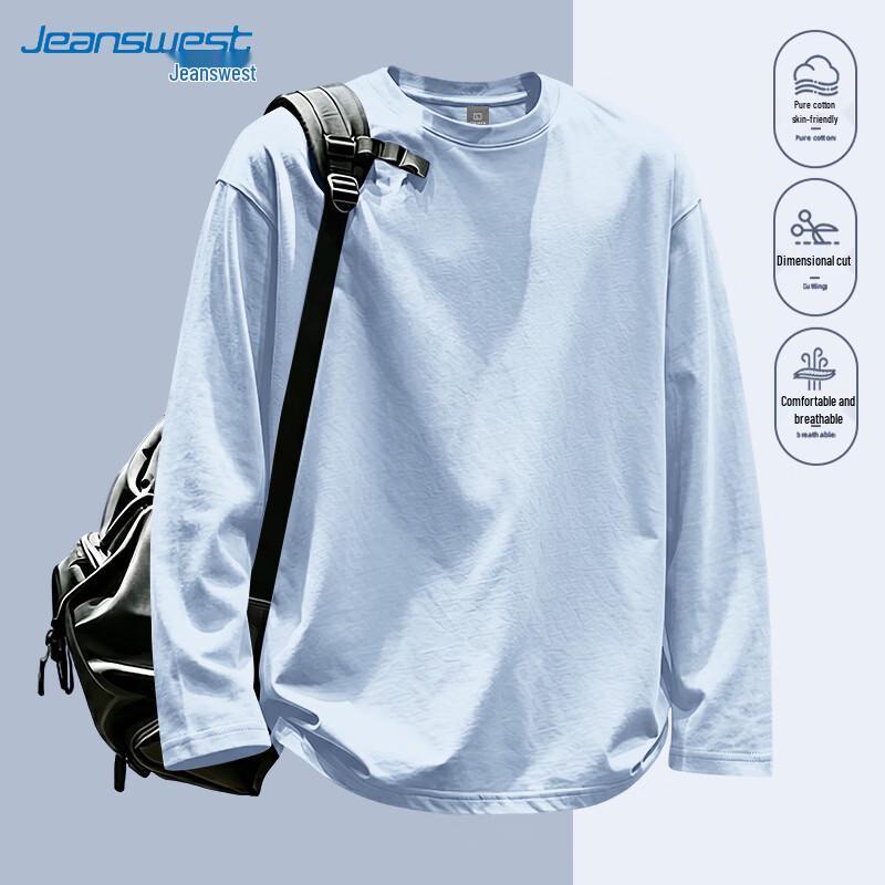 Jeanswest Men's Pure Cotton Long-Sleeve T-Shirt