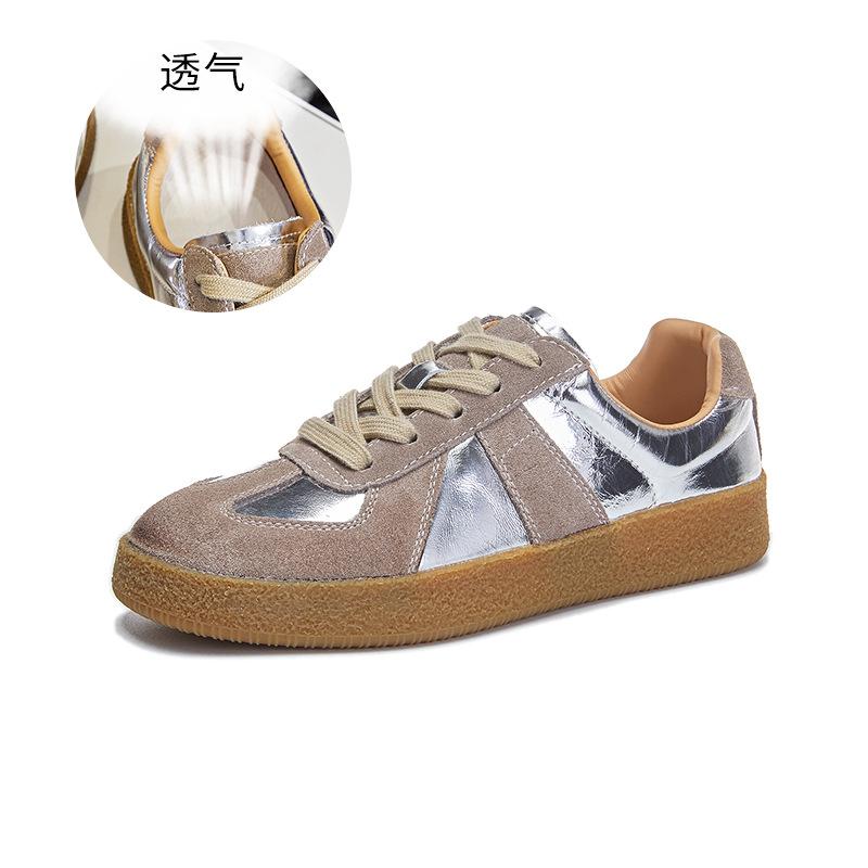 

Кожаные немецкие кроссовки женские 2025 весна новые женские спортивные туфли ретро плоские туфли Forrest Gump женские трендовые женские туфли 40