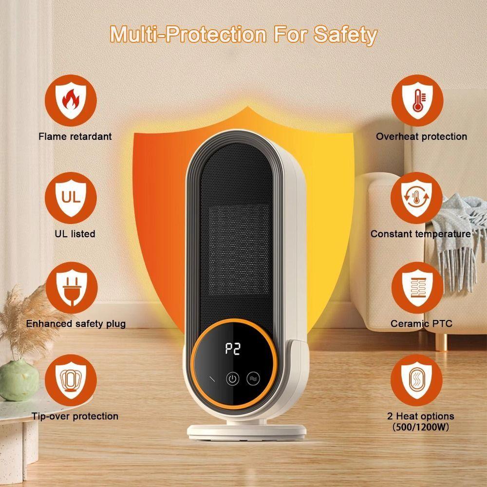 Vertical PTC Ceramic Heating Warmer Machine Portable Heater Adjustable Electric Fan Heater Office