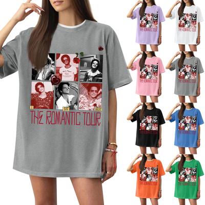 Lässiges bedrucktes T-Shirt für Damen, Rundhalsausschnitt, Pullover, kurzärmelig