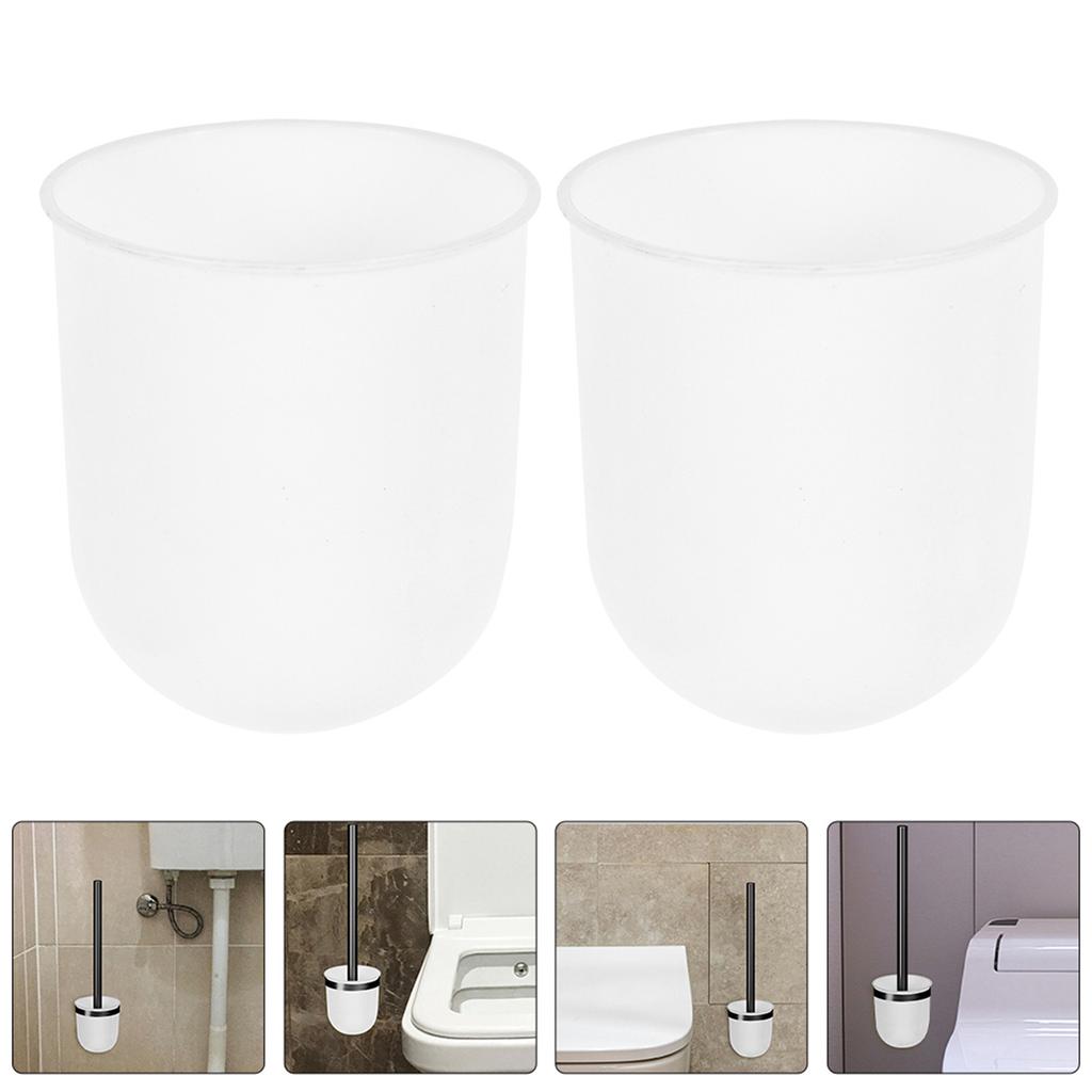 2 porta scopino per WC in plastica, dimensioni compatte, organizer per strumenti di pulizia del bagno, design elegante
