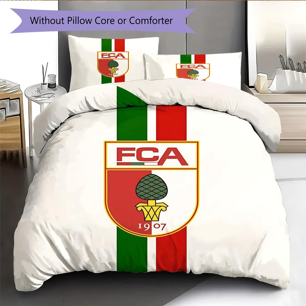 FC Augsburg Pattern Bedding Quilt Set Home Decoration Gift (1 * Duvet Cover + 2 * Pillowcase Without Core)