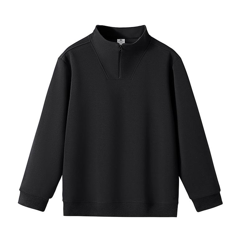 Men's Half-Zip Stand Collar Sweatshirt: Pure Color Long Sleeve T-Shirt for Spring & Autumn