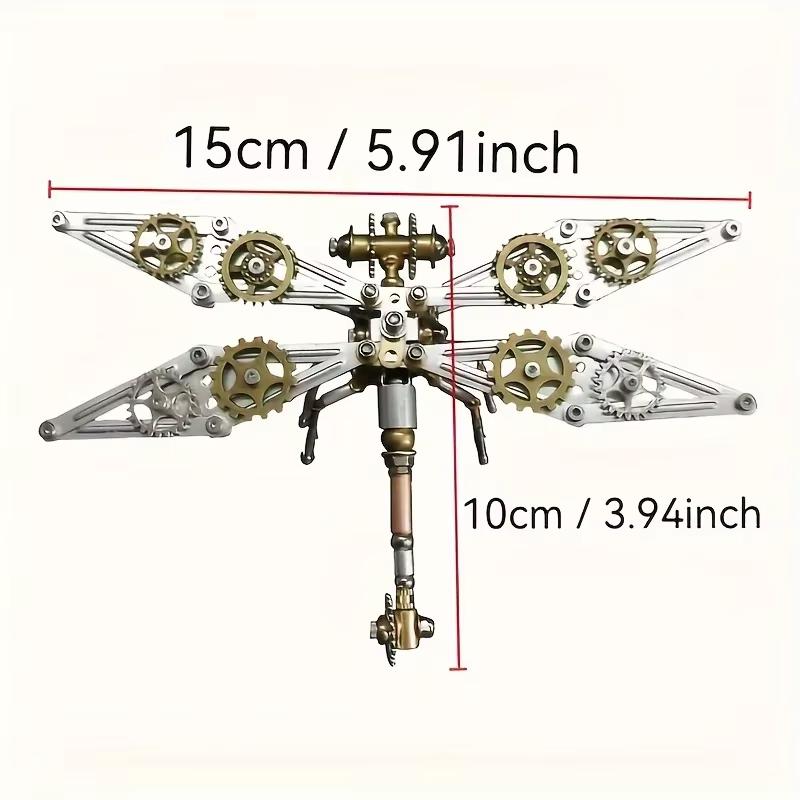 Metall Øyenstikker Puslespill Modellsett - Steampunk Mekanisk Insekt DIY Montering Leke, Metall Puslespill Gave til Gutter