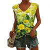 New Fashion Women's Tanks Top Floral Pattern 3d Print Tank Tops Flower Camisole Women Fashion V-Neck Short Sleeve Tops Tees Lady