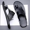 Sandali in Pelle alla Moda Semplici da Uomo Taglia Grande Scarpe da Spiaggia Giovanili Pantofole Suola in Gomma Calzature Casual Comode