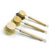 Natural Kitchen Accessories Short Round Long Wood Handle Bottle Dish Brush Vegan Sisal Coconut Fiber Bamboo Pot Brush