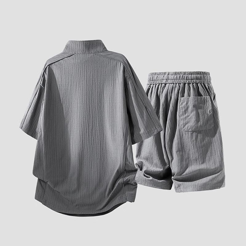 MEDE Men's Ice Silk Cooling Short Sleeve Shorts Set
