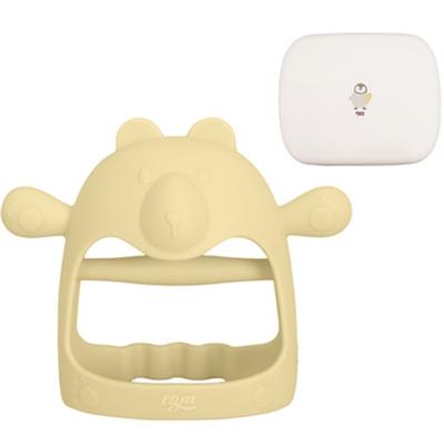 TGM Domestically Produced Infant Platinum Silicone Glove Type Bear Wrist Teether, Product + Case, Beige, 1 Set, Korean Baby Products
