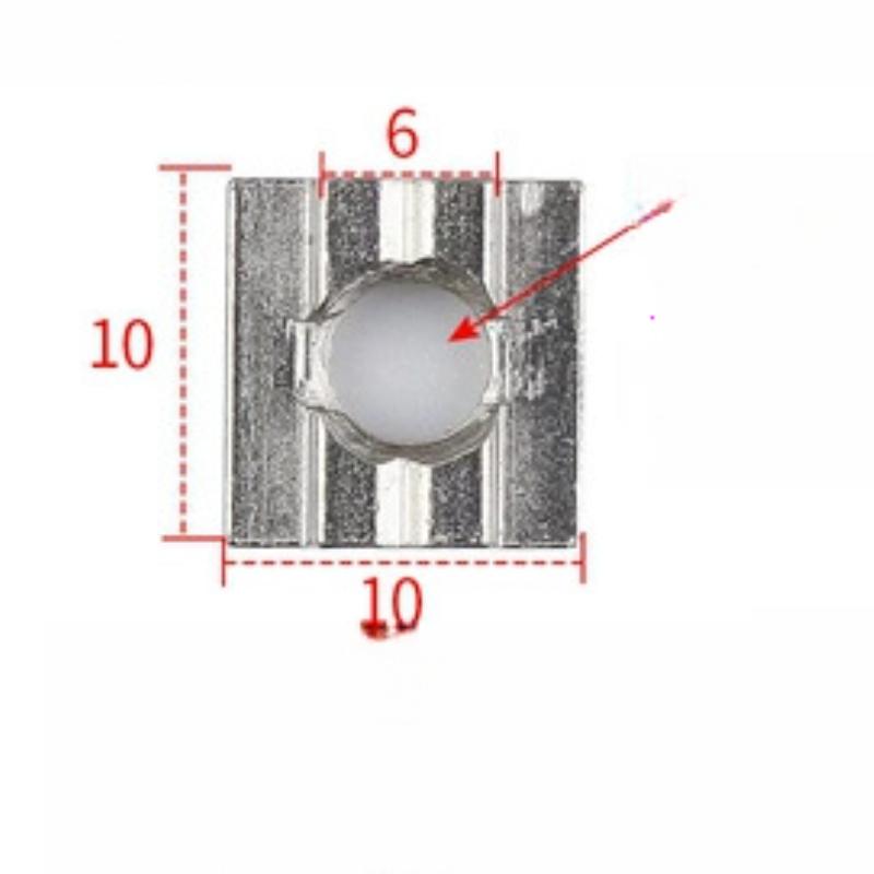 10pcs/set T-Track Sliding Hammer Nut T Block Square Nut Standard Ship Type Nut Screw M3 M4 M5 M6 Automotive Components