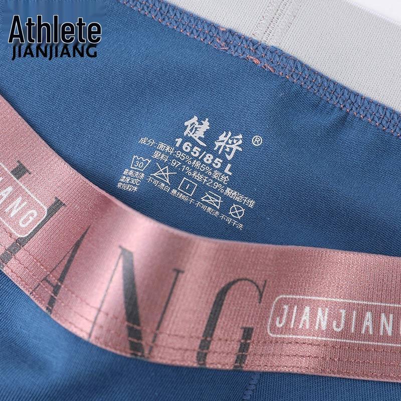 Jianjiang Men's Elastic Cotton Antibacterial Boxer Briefs (2-Pack)