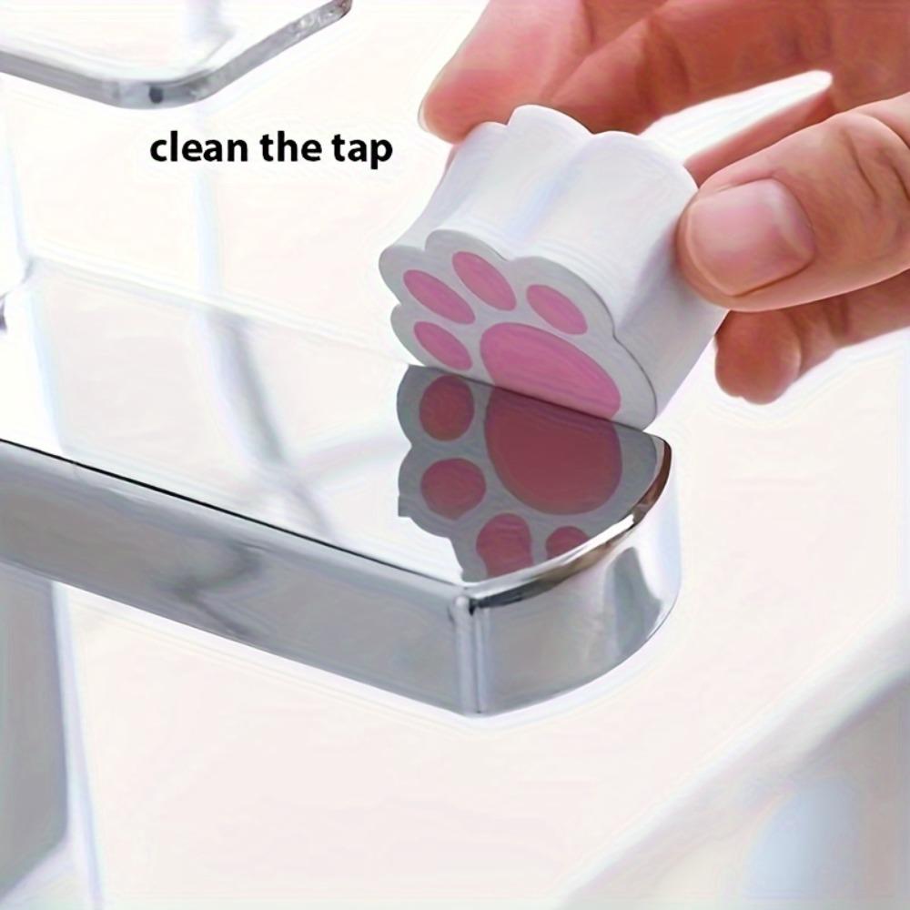 Katzenpfoten-förmiger Schwamm zum Reinigen von Spiegeln, Glas, Armaturen und Badezimmeroberflächen – Effektiver Flecken- und Wasserfleckenentferner