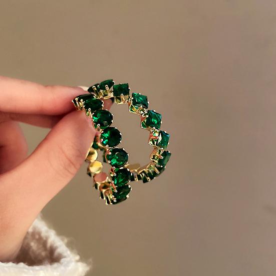 1 Paar Damen Creolen Glänzender Strass Rund Luxus Damen Ohrringe zum Geschenk