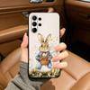 Cute R-Rabbit P-Peter Black Soft Silicone Phone Case for Samsung Ultra S25, S24, S21, S22, S23, S30, Plus, FE, Lite