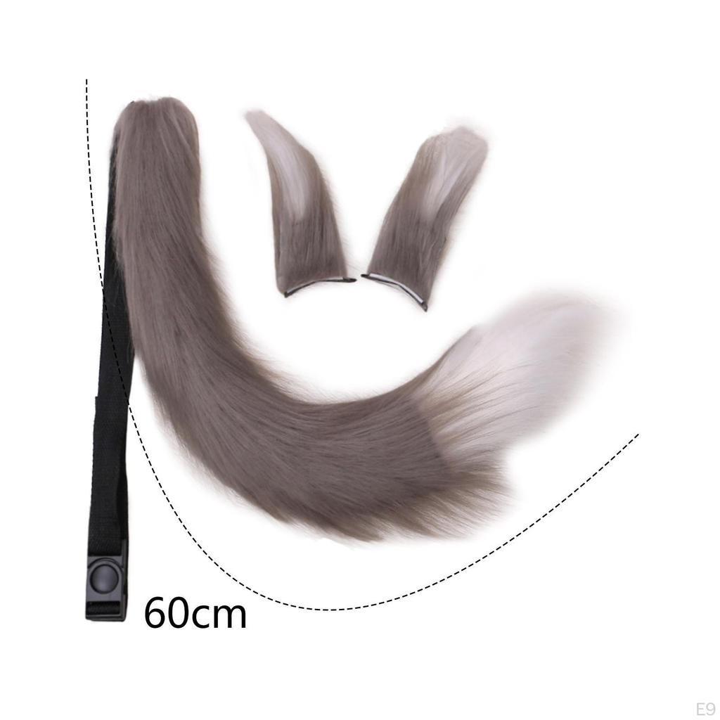 Ears and Tail Set Fancy Dress Costume Cosplay for Masquerade Kids Adult